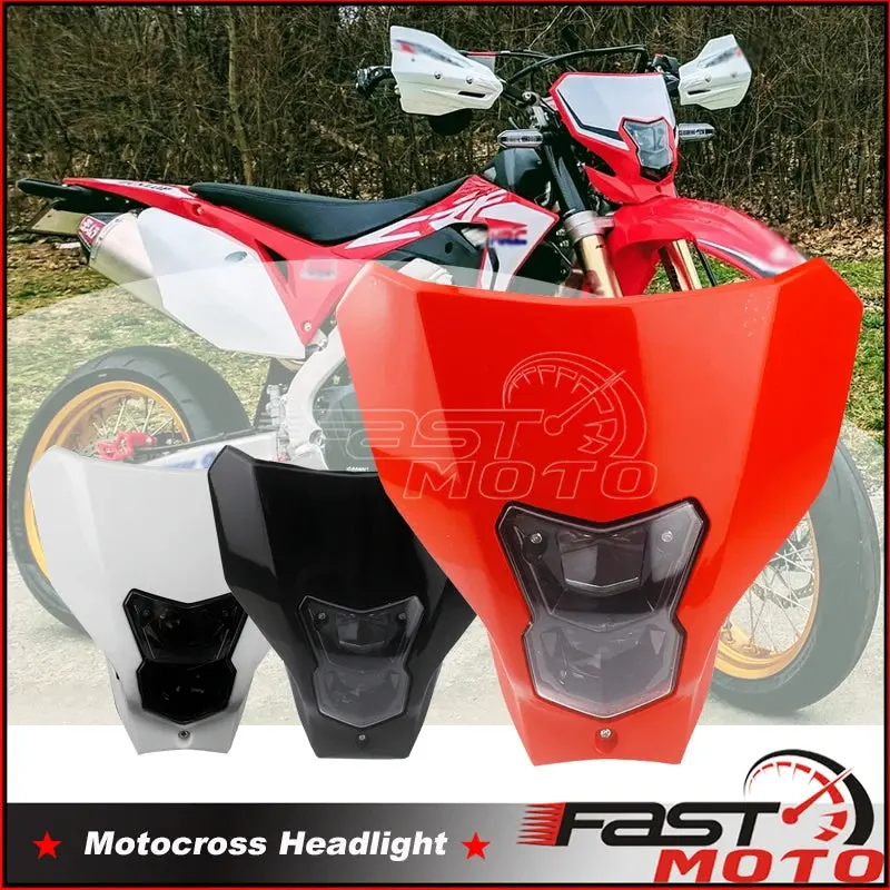 Led Crf Headlight Supermoto Redmoto Daytime Running Light Front Lamp Mask Fairing For Honda Crf Cr 125 250 450 110 R X Rx L 1