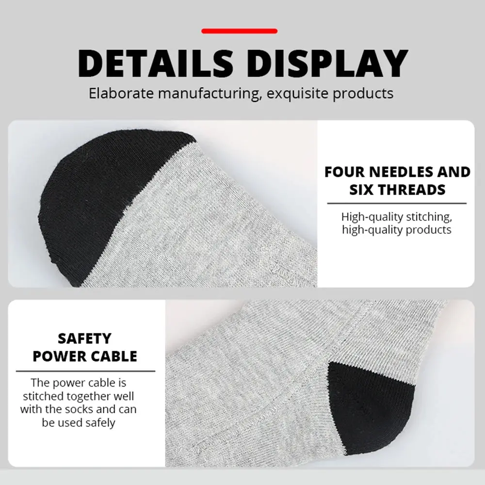 Winter Heated Socks 5000Mah Appcontrol Thermal Socks Women Men Heating Foot Warmer Electric Fever Socks Hiking Ski Warm Outdoor 4