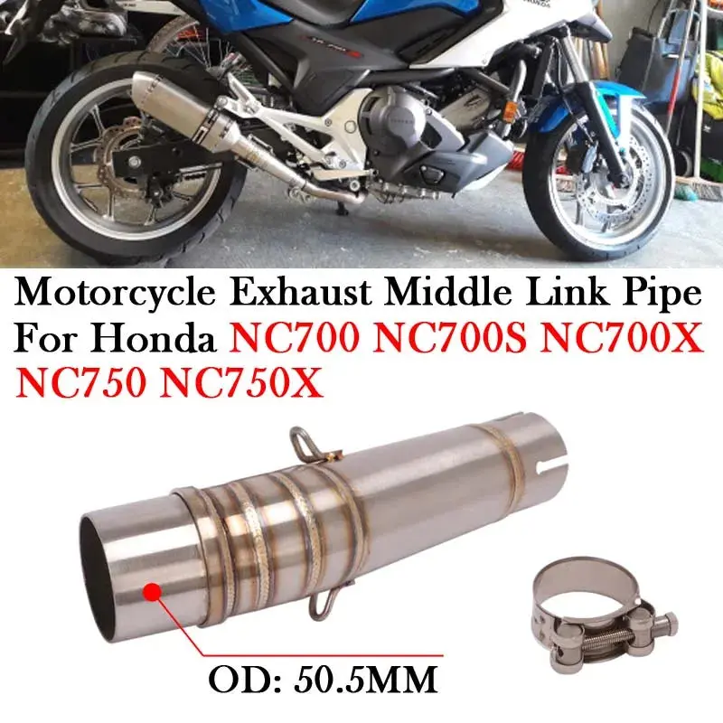Slip-On For Honda Nc700 Nc700s Nc700x Nc750 Nc750x Connect Motorcycle Exhaust Escape Moto Modify 51Mm Muffler Middle Link Pipe 1