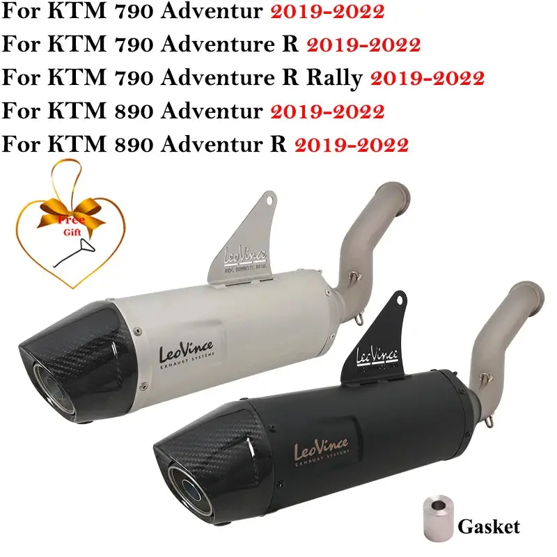 For Ktm 790 890 Adventure Adv R Rally 2019 - 2022 Leovince Motorcycle Exhaust Titanium Alloy Modify Link Pipe Muffler Db Killer 1