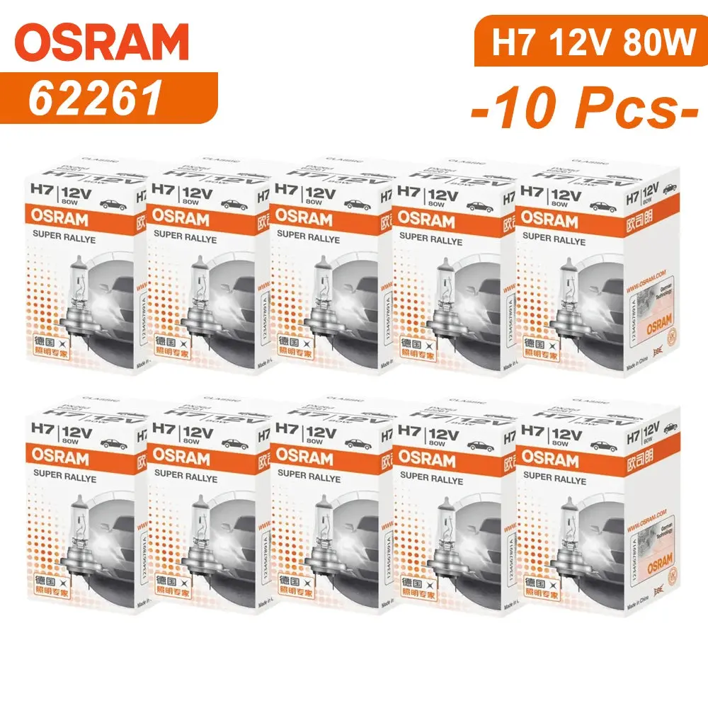 Osram H7 Halogen Bulbs 80W 62261 Car Lamps Bombilla Px26d Base Low Beam Fog Light Conversion Kit 3200K Yellow Original 1