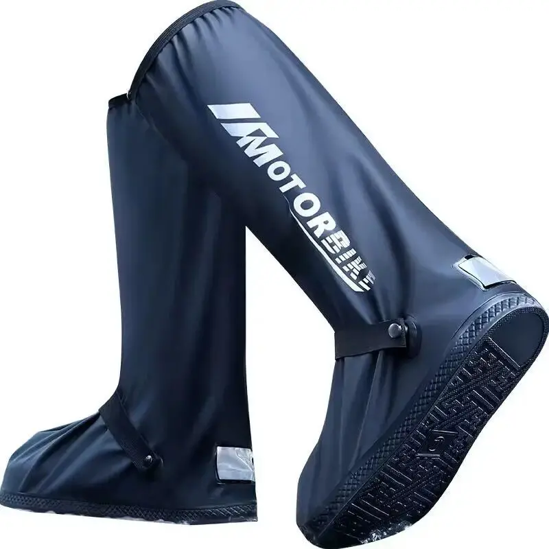 Motorcycle High Tube Rain Boots Waterproof Reflective Non-Slip Footwear Motorbike Cycling Bike Reusable Protection Accessories 1