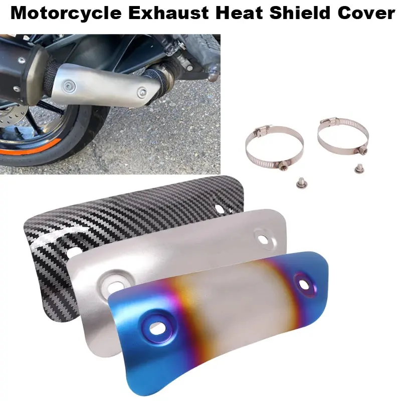 Universal Motorcycle Exhaust Heat Shield Cover Muffler Link Pipe Protector Guard Anti-Scalding Cover For Yamaha Honda Suzuki Bmw 1