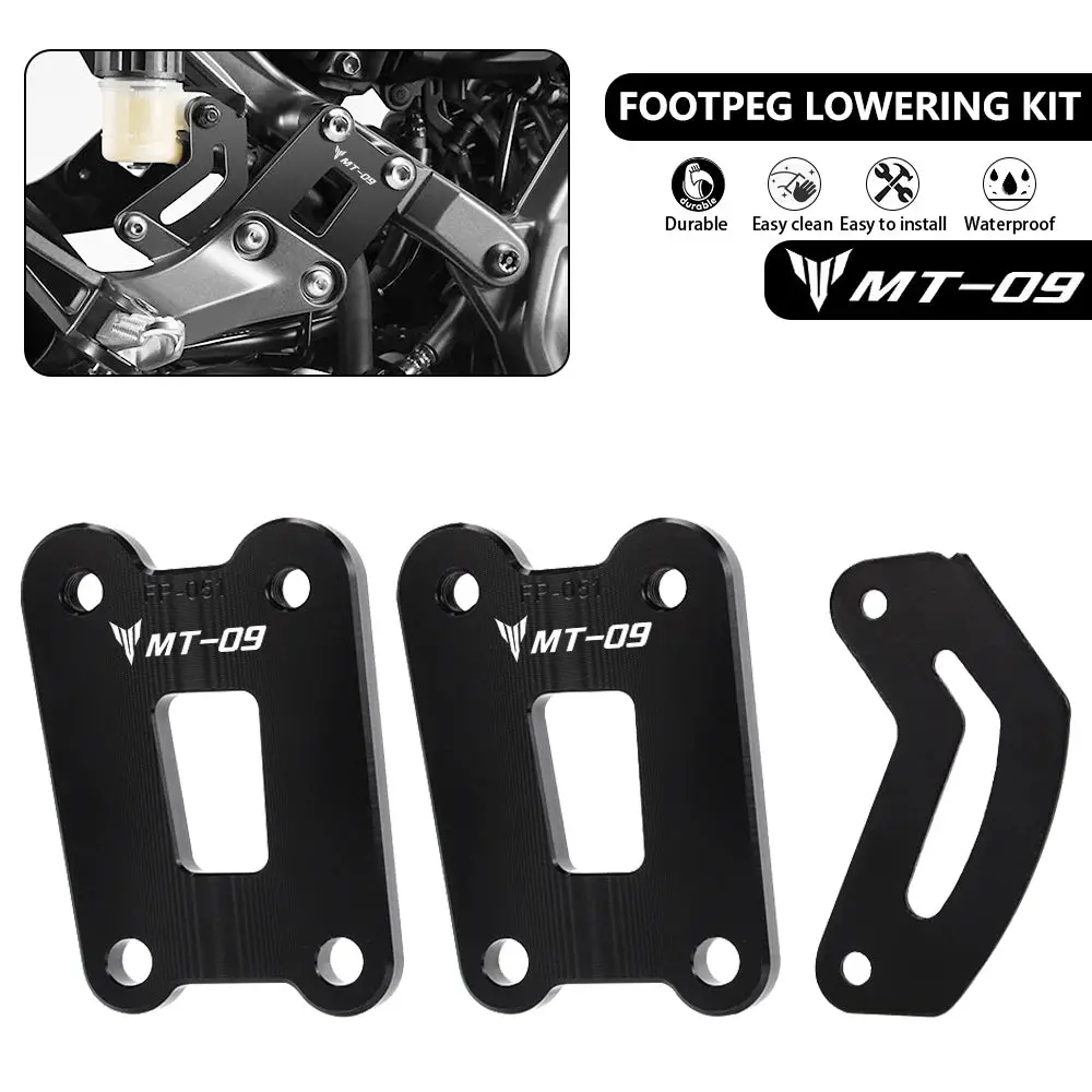 2023 2024 Motorcycle Accessories Foot Pegs Lowering Kit Passenger Footrests Supports Kit For Yamaha Mt-09 2021 Mt09 Mt 09 2022 1