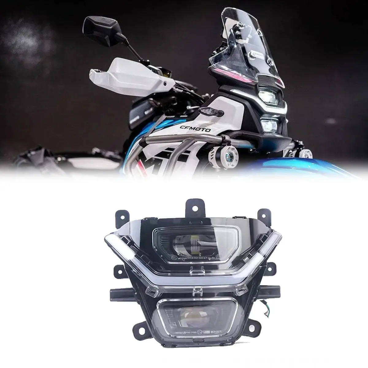 Motorcycle Cfmoto Headlights Original Parts Front Fairing Headlight Assembly Cf Moto 450Mt Mt450 Cf400-8/8A Headlamp 1