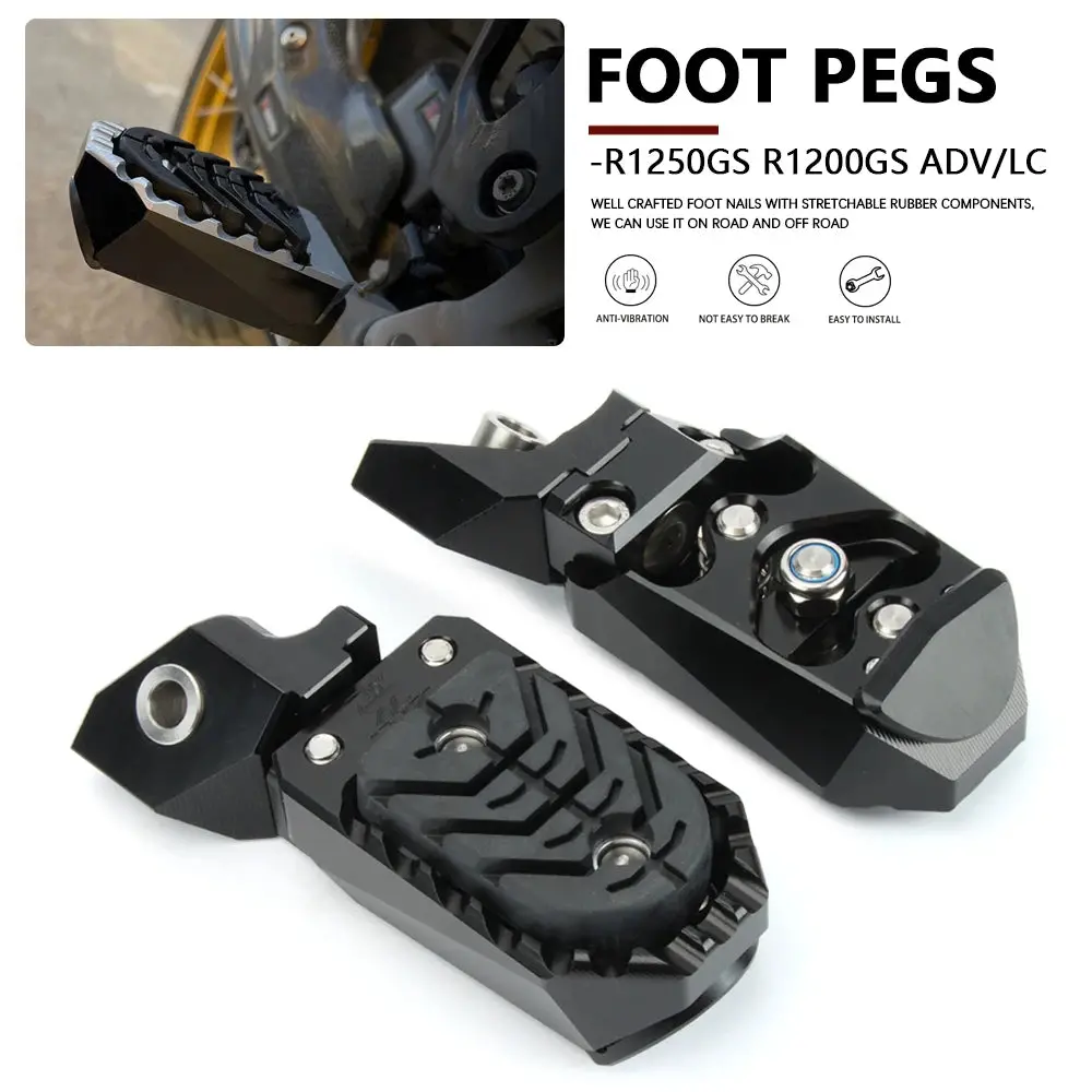 For Bmw R1200gs R1250gs New Motorcycle Cnc Highway Front Foot Pegs Rotatable Footrest Footpegs R 1250 Gs Adventure R 1200 Gs Adv 1