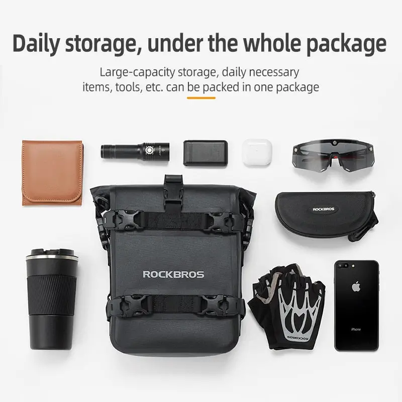 Rockbros Motorcycle Bag Side Bag Waterproof Side Luggage Motorcycle Travel Bag Quick-Release Riding Guard Bar Bag Bike Tail Bag 2
