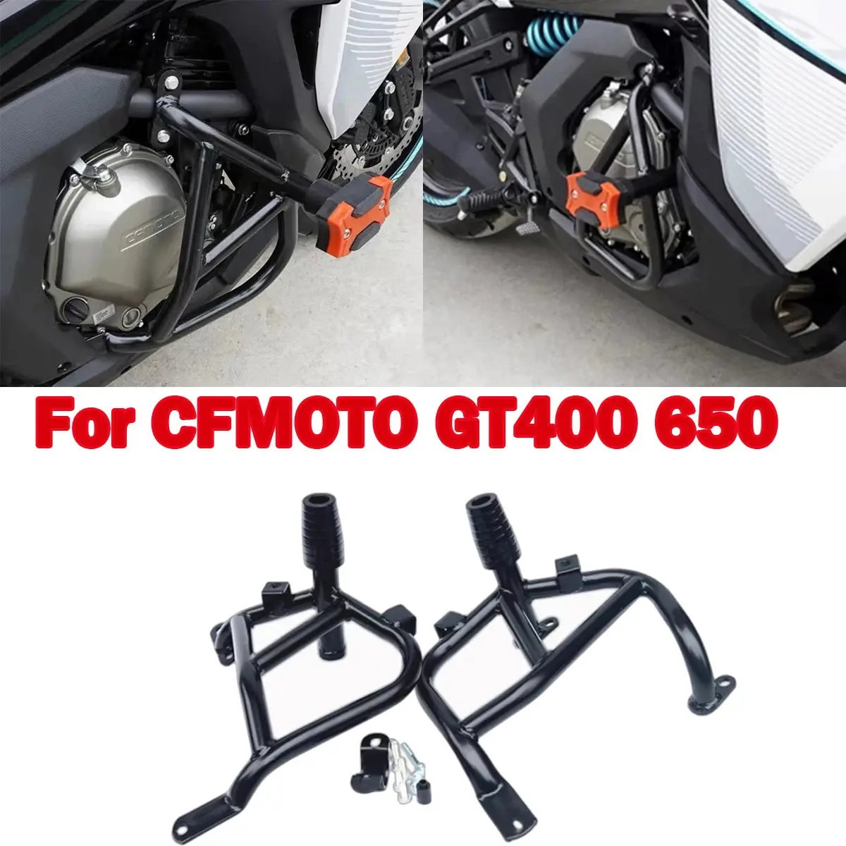 Motorcycle Bumper Engine Guard Crash Bars Stunt Cage Protector For Cfmoto 400Gt 650Gt Black 400 Gt 650 Gt 1