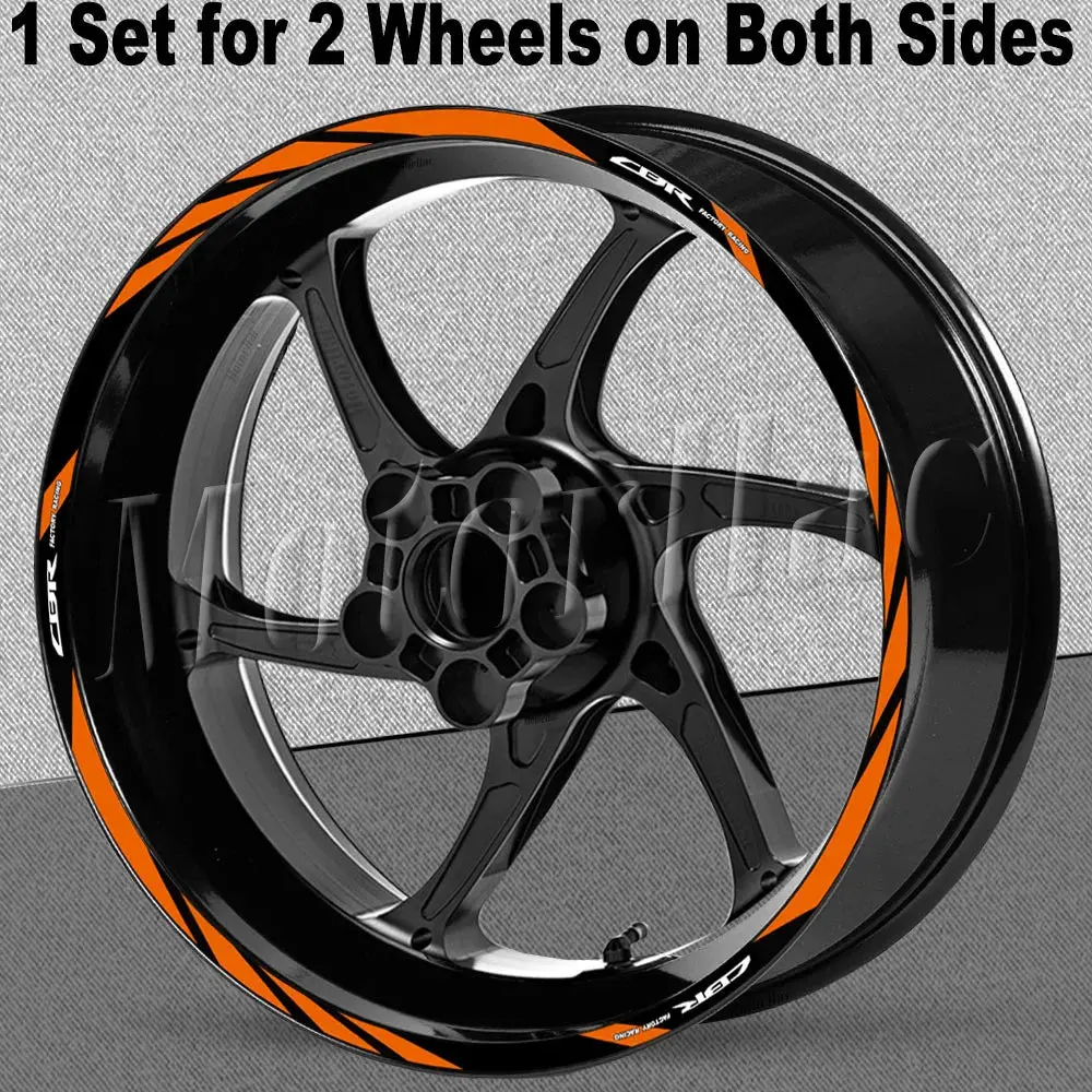 For Honda Cbr 400 600Rr 650R 1000Rr 250R 500R Cb650f Motorcycle Wheel Rim Sticker Decal Reflective Stripe Tape Accessories 16