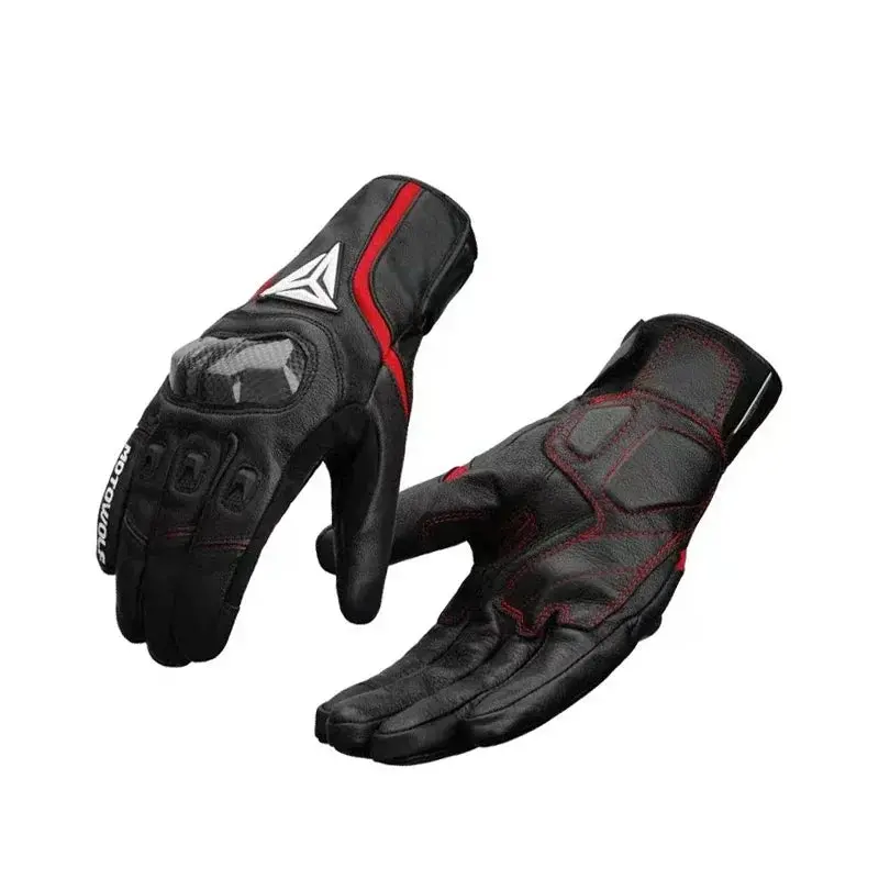 Motorcycle Leather Carbon Fiber Gloves Summer Winter Cross-Country Mountain Bike Motorcycle Gloves Riding Motorcycle Rider Glove 17