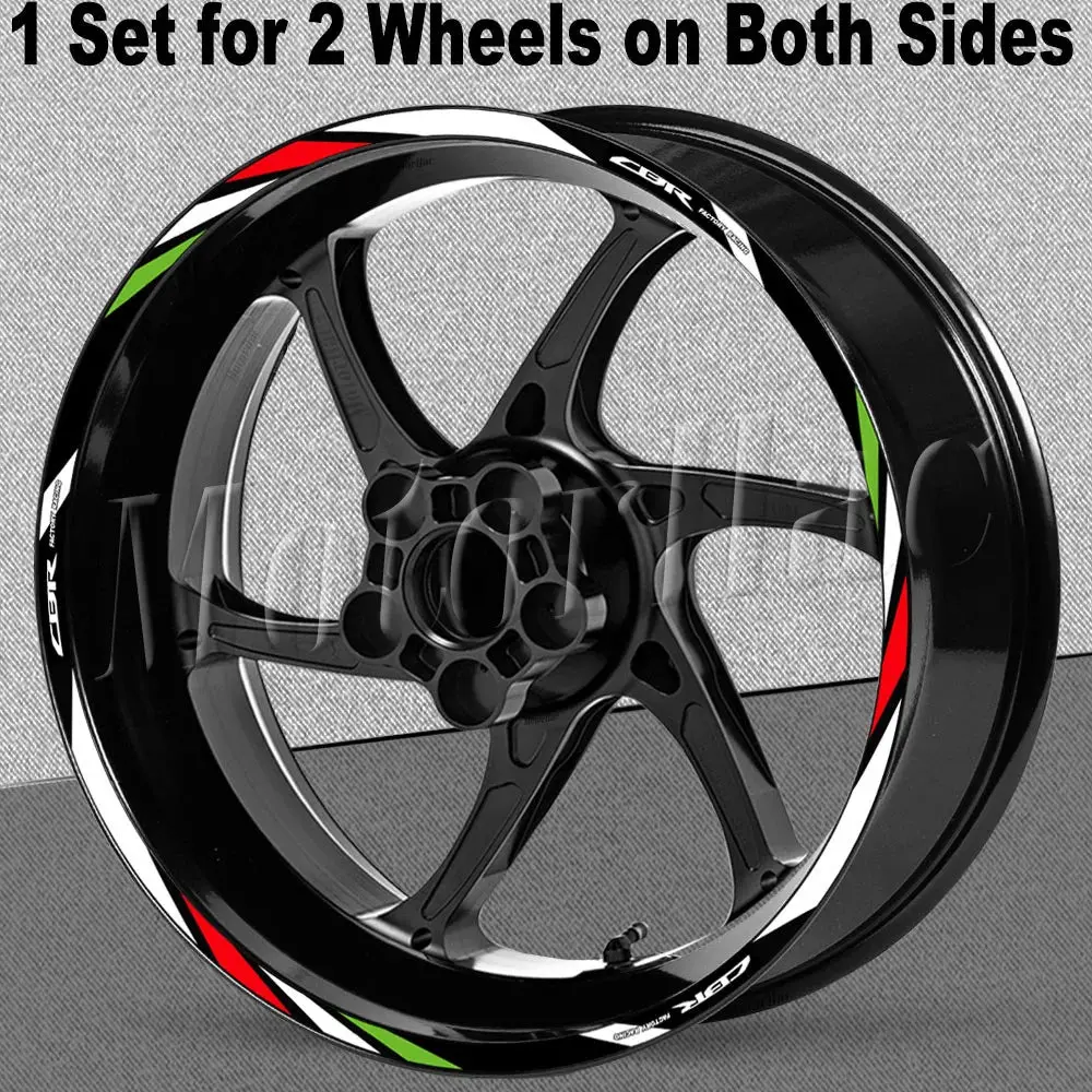 For Honda Cbr 400 600Rr 650R 1000Rr 250R 500R Cb650f Motorcycle Wheel Rim Sticker Decal Reflective Stripe Tape Accessories 14