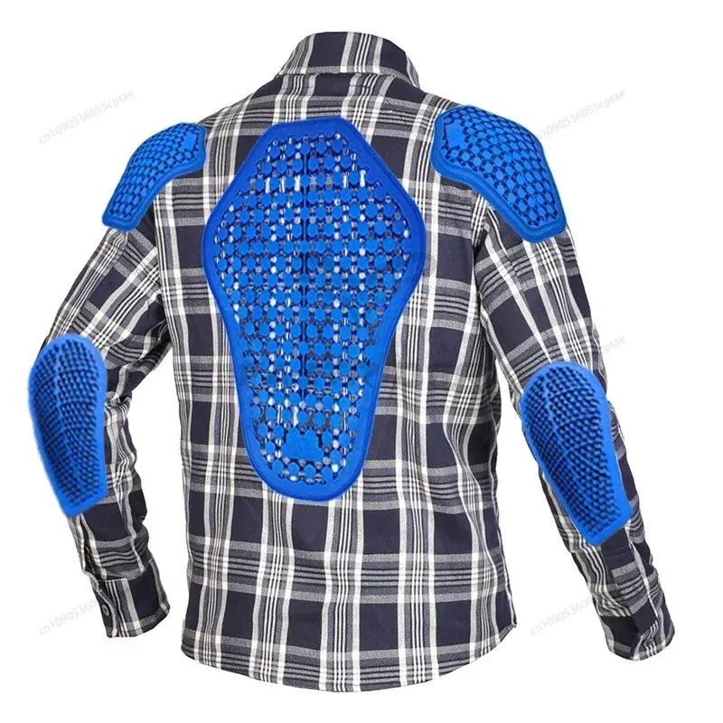 Volero Motorcycle Jacket Men Casual Retro Four Season Motorcycle Checkered Shirt Riding Suit Anti Fall Submachine Jacket 1