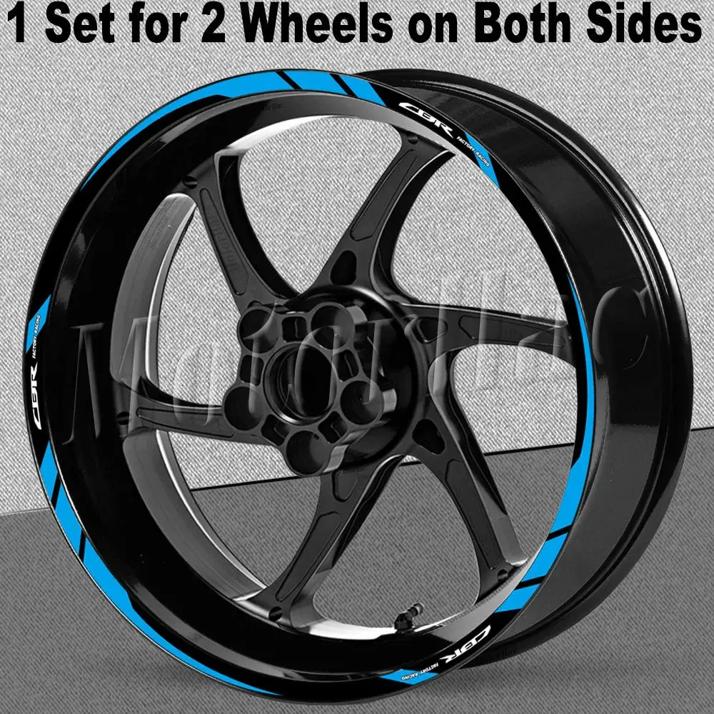 For Honda Cbr 400 600Rr 650R 1000Rr 250R 500R Cb650f Motorcycle Wheel Rim Sticker Decal Reflective Stripe Tape Accessories 11