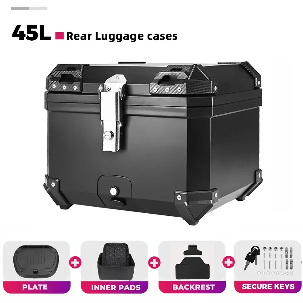 45L Motorcycle Helmet Box Universal Top Tail Rear Luggage Storage Tool Cases Lock For Bmw R1200gs R1250gs R1200gs 1200 Gs Lc Adv 5