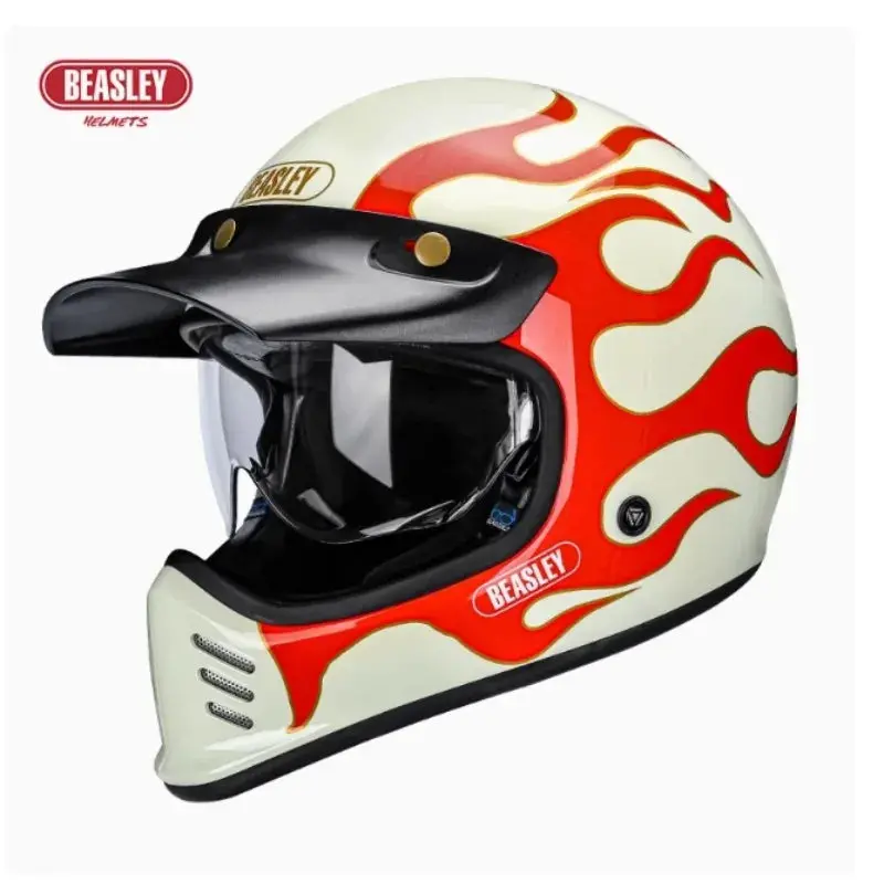 Beasley Dot Ece Approved Vintage Full Face Helmet Motorcycle De Moto Capacete Jet Helmet Motorbike All Seasons 3