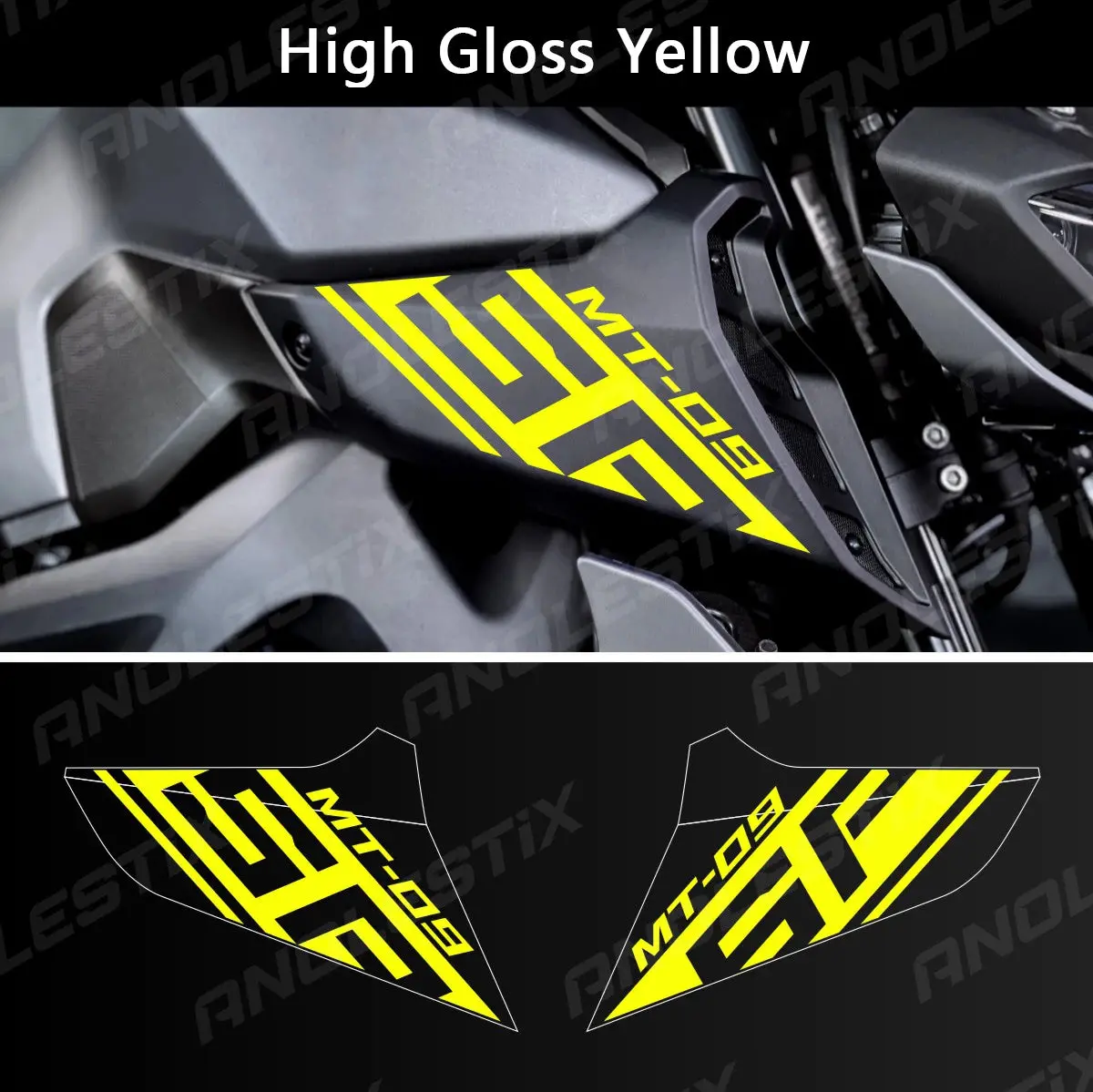 Anolestix Reflective Motorcycle Logo Set Air Inlet Emblem Decals For Yamaha Mt09sp Mt-09Sp 2018 2019 2020 2020 6
