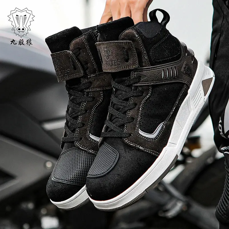 Motorcycle Rider Protective Boots Men's And Women's New Casual Breathable Sports Shoes Microfiber Motorcycle Shoes 3