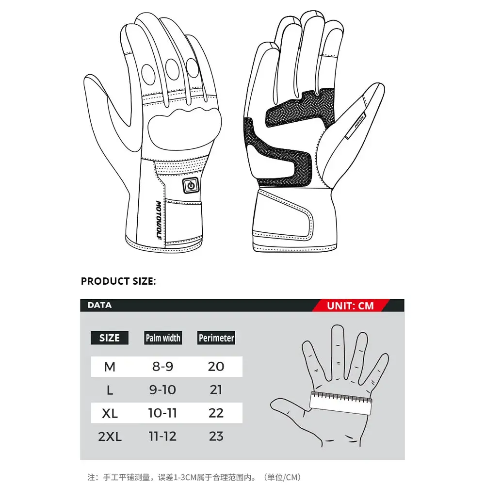 Winter Heated Gloves Motorcycle Warm Waterproof Non-Slip Heated Gloves Skiing Sheepskin Touch Screen Heated Rechargeable Gloves 6