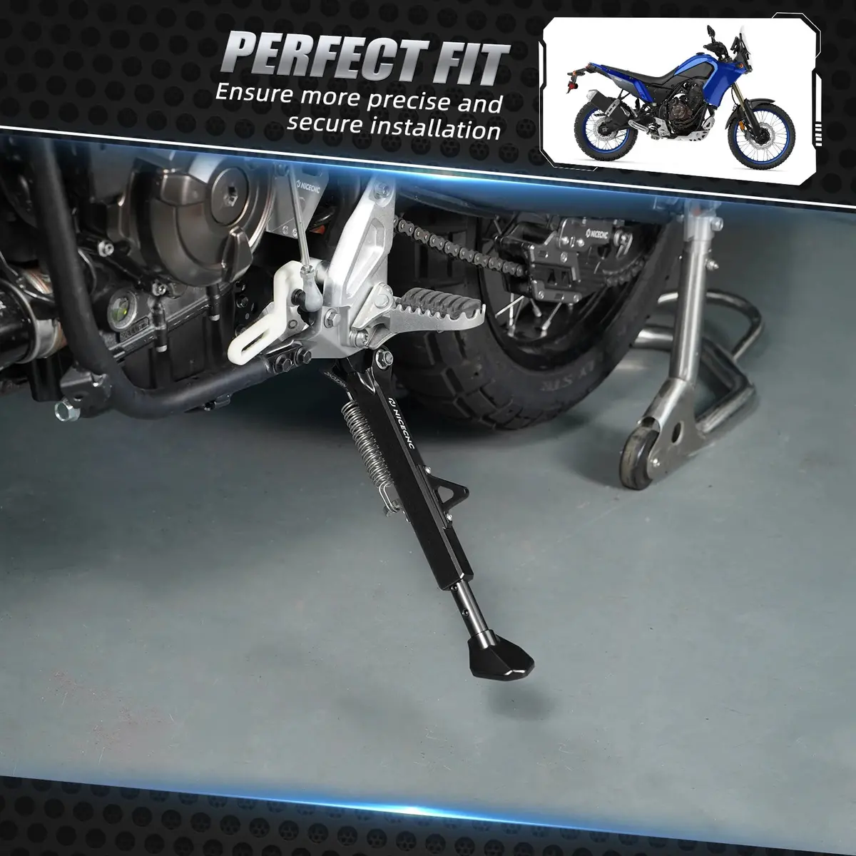 Motorcycle Cnc Adjustable Foot Side Stand Kickstand For Yamaha Tenere 700 2019-2024 T700 Tenere700 Rally Edition 2020-2024 2