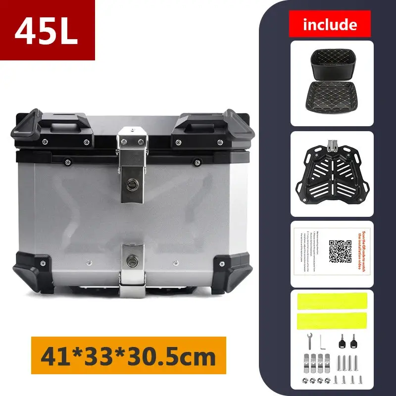 45L 55L 65L 80L 100L Aluminum Motorcycle Box Moto Top Case Rear Storage Luggage Trunk For Bmw R1200gs Lc R1250gs F800gs 17