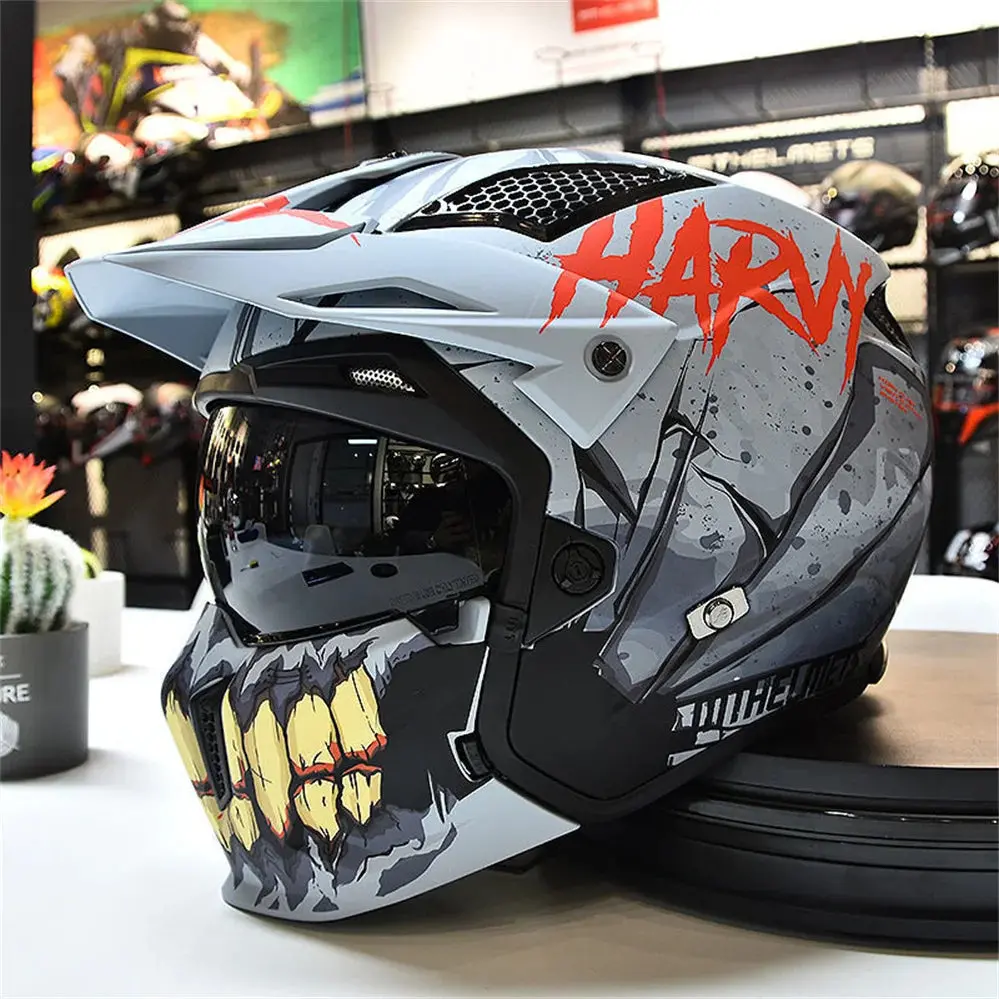 New Premium Dirt Bike Helmet Personality Off Road Changeable Motorcycle Helmets Am Dh Racing Downhill Casque Moto Casco Moto Ece 6