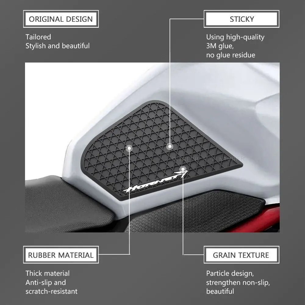 Motorcycle Non-Slip Side Fuel Tank Stickers Waterproof Pad Rubber Sticker For Honda Cb750 Cb 750 Hornet 2023 2