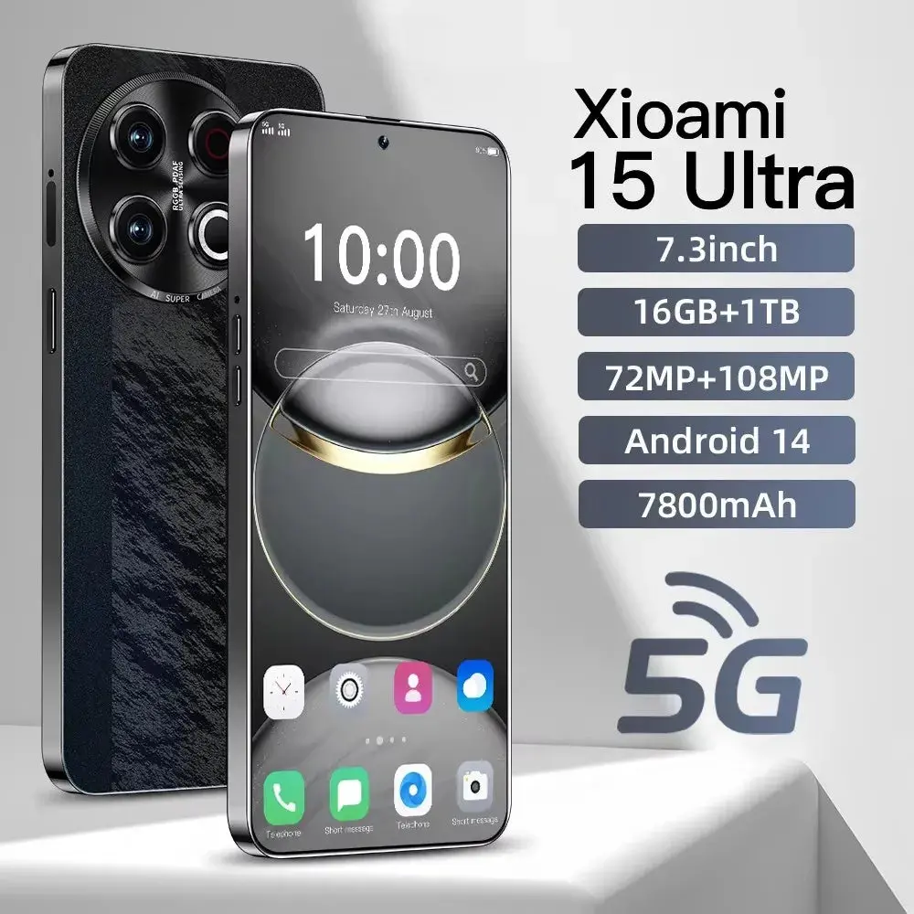 New Xioami 15 Ultra Original 5G Android Smartphone For 2025. 7.3 Inch, 16Gb Ram+1Tb Storage Space, Dual Card, 7800Mah Batter 1