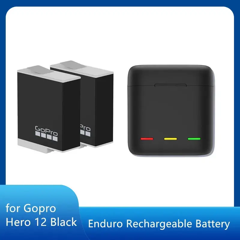 Enduro Rechargeable Battery 1720Mah For Gopro Hero12 Hero11 Hero10 Black Optional Telesin Charger Box For Gopro 1