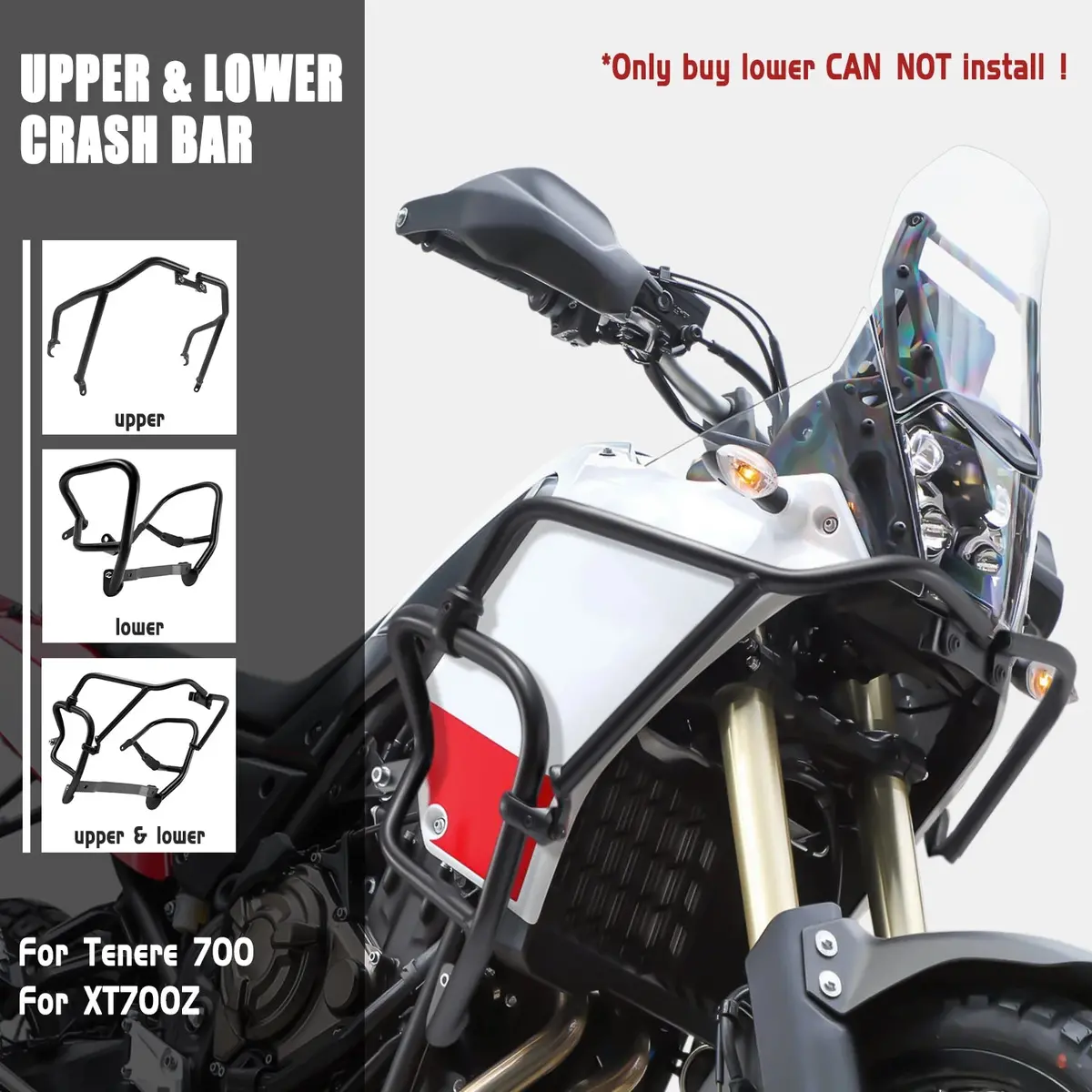 For Yamaha Tenere 700 Xtz 700 Tenere700 Xt700z 2019 2020 2021 2022 Motorcycle Stunt Cage Protector Engine Guard Bumper Crash Bar 1