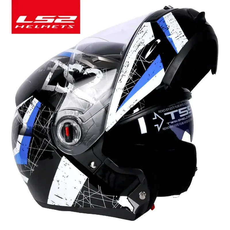 LS2 FF370 Flip-Up Motorcycle Helmet – Premium Modular Helmet Featuring Quick-Release Dual Visor System and Integrated UV-Protective Sun Visor - Image 16