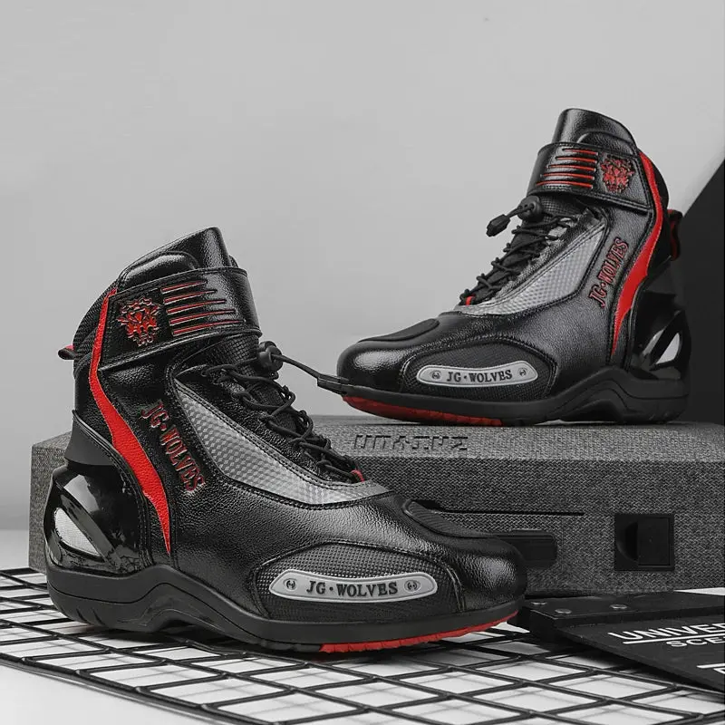 New Motorcross Riding Shoes Microfiber Men Women Motorcycle Racing Protective Ankle Boots Anticollision Non-Slip New Moto Boots 2