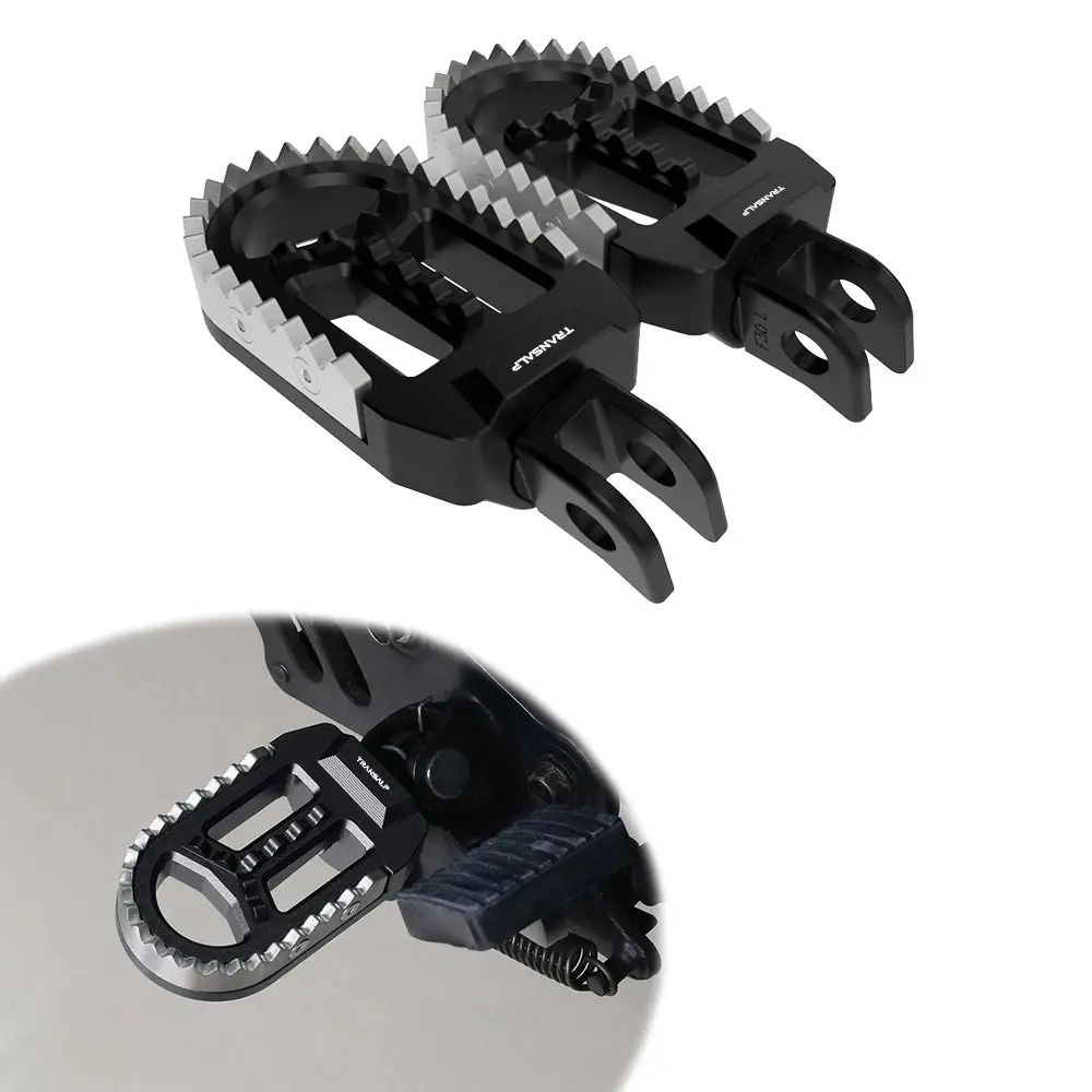 For Honda Xl750 Transalp Kawasaki Klx250s Klx250r Klx300/650 Rotatable Footrest Footpegs Pedals Motorcycle Front Wide Foot Pegs 1