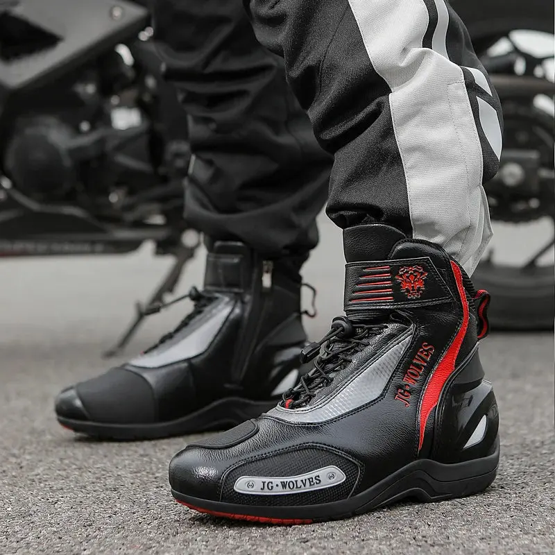New Motorcross Riding Shoes Microfiber Men Women Motorcycle Racing Protective Ankle Boots Anticollision Non-Slip New Moto Boots 4