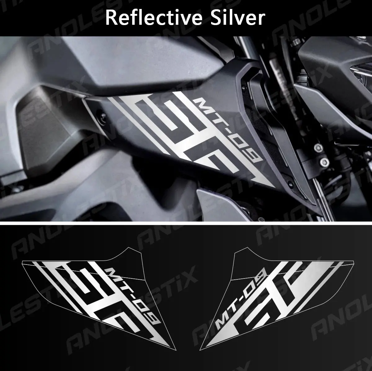 Anolestix Reflective Motorcycle Logo Set Air Inlet Emblem Decals For Yamaha Mt09sp Mt-09Sp 2018 2019 2020 2020 9