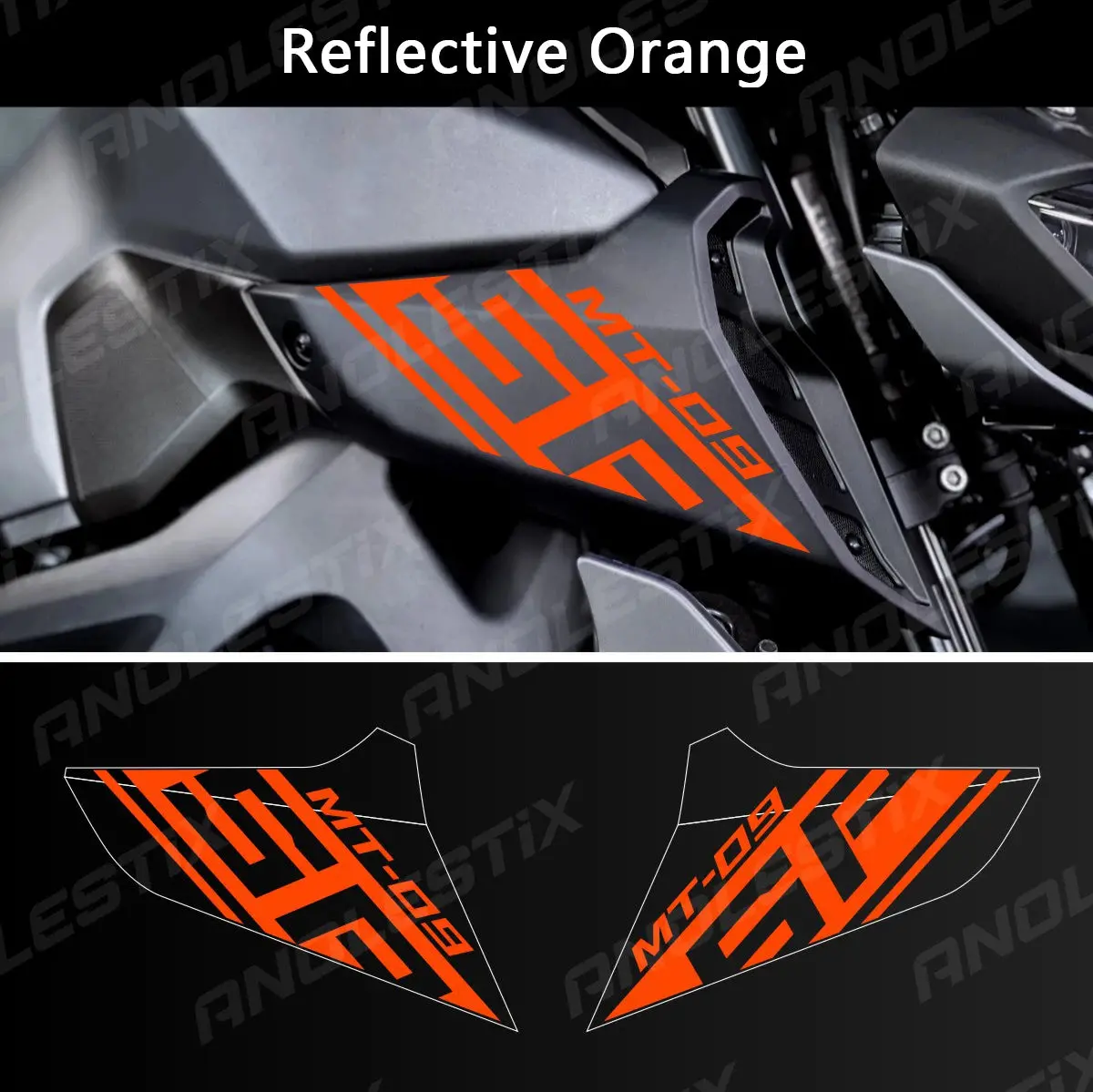 Anolestix Reflective Motorcycle Logo Set Air Inlet Emblem Decals For Yamaha Mt09sp Mt-09Sp 2018 2019 2020 2020 5