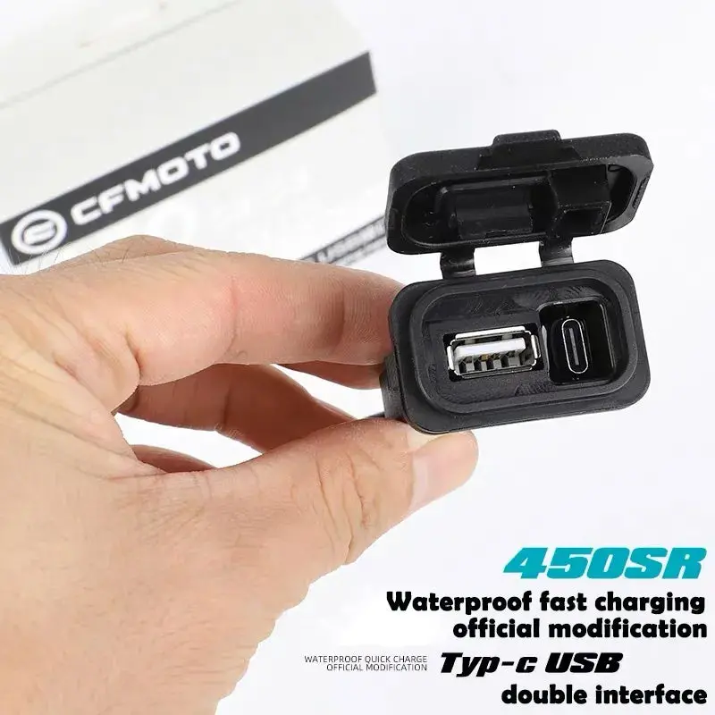 For Cfmoto 450Sr Sr 450 Cf400-6 Converter Motorcycle Waterproof Usb Power Transfer Interface Socket Type-C Impulse Port Charge 1
