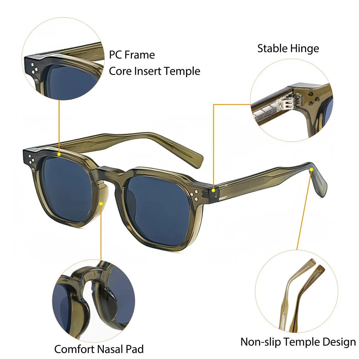Caterside Fashion Men Sunglasses Small Frame Square Personalized Design Sun Glasses Women Travel Party Business Festival Gift 3
