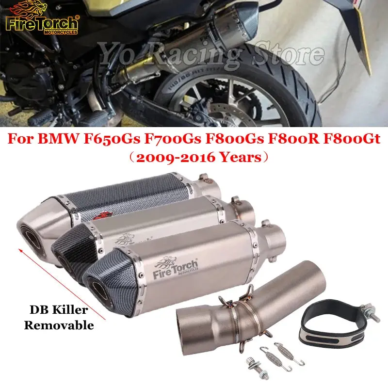 Motorcycle Exhaust Left Escape Mid Link Pipe With Muffler Db Killer Slip On For Bmw F650gs F700gs F800gs F800r F800gt 2009-2016 1