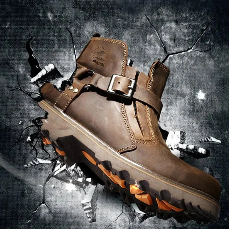 Waterproof Leather Motorcycle Boots Men Brown Motocross Street Riding Shoes Retro Motorcycle Protection Boots 2