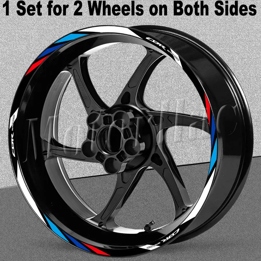 For Honda Cbr 400 600Rr 650R 1000Rr 250R 500R Cb650f Motorcycle Wheel Rim Sticker Decal Reflective Stripe Tape Accessories 14
