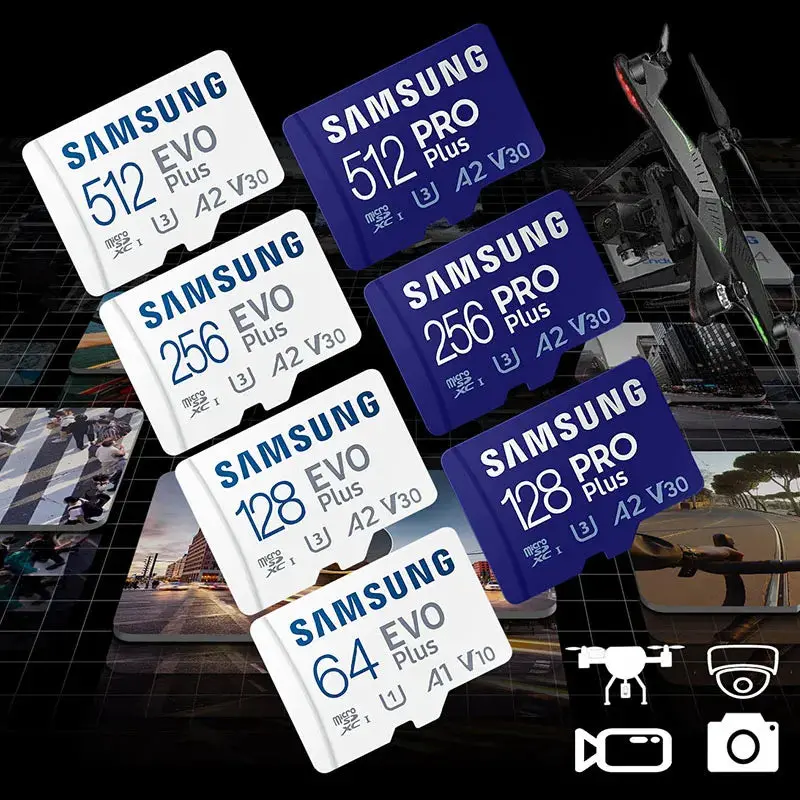 Samsung Original Memory Card 64Gb/U1/128Gb/256Gb/512Gb Sdxc Micro Sd/Tf Flash Cards Microsd Uhs-1 U3 4K For Phone Drone Camera 1