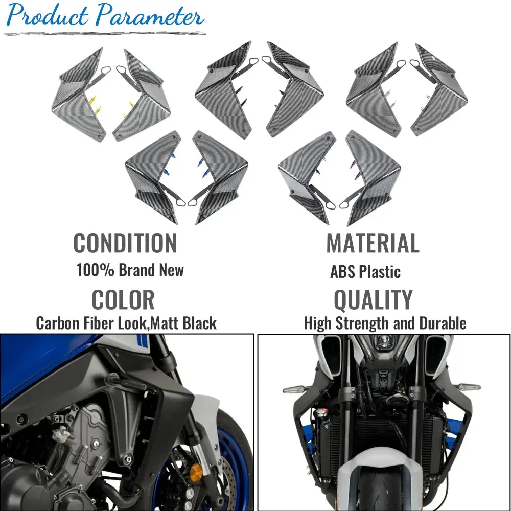 For Yamaha Mt-09 Mt 09 2021 2022 2023 Mt09 Side Downforce Naked Spoilers Fixed Winglet Fairing Wings Motorcycle Accessories 3