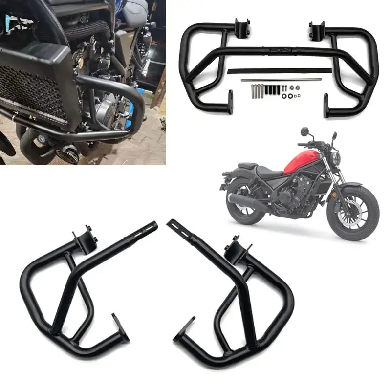 2024-2017 For Honda Rebel Cmx 300 Cmx 500 Motorcycle Highway Bumper Engine Guard Crash Bars Stunt Cage Protector Cmx300 Cmx500 1