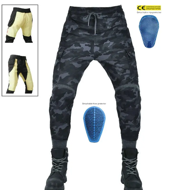 Men's Protective Motorcycle Jeans – Windproof, Anti-Fall Riding Pants with Removable Adjustable Armor - Image 6
