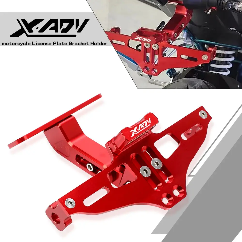 For Honda X-Adv Xadv750  Xadv 750 2017 - 2023 Universal Motorcycle Adjustable Tail Tidy Rear License Plate Holder With Led Light 1