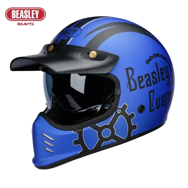 Beasley Dot Ece Approved Vintage Full Face Helmet Motorcycle De Moto Capacete Jet Helmet Motorbike All Seasons 7