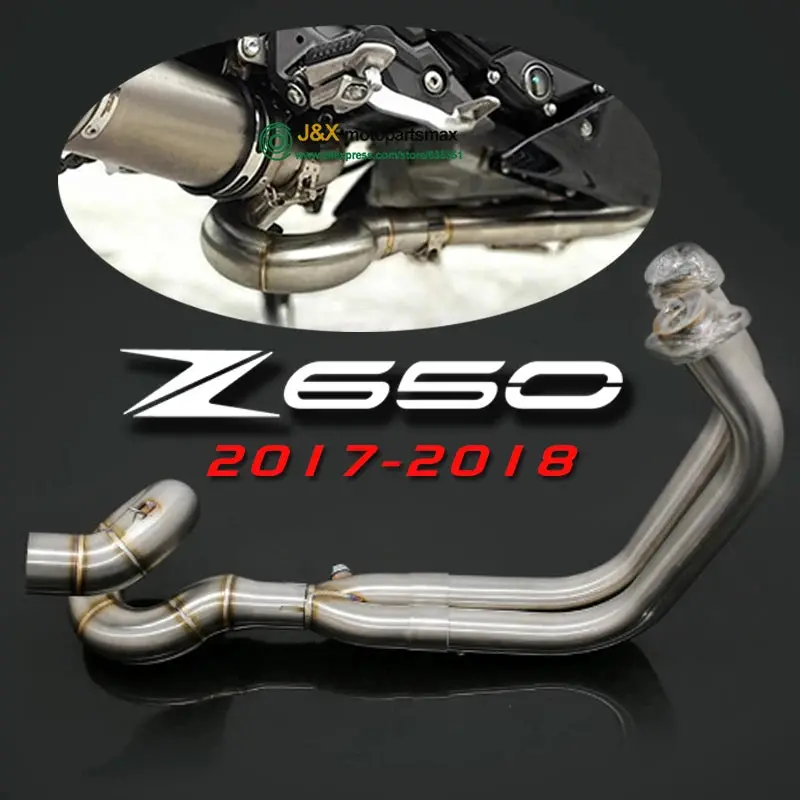 Motorcycle Exhaust Muffler Middle Link Pipe Full System Slip On For Kawasaki Ninja650r Ninja650 Z650 2017 2018 1