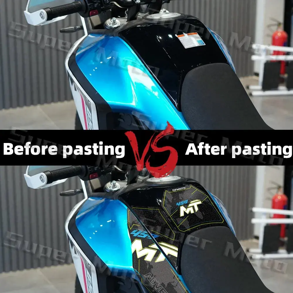 For Cfmoto 450Mt 450Mt 2024 Motorcycle Frosted Fuel Tank Kit Sticker Motocross Protector Knee Grip Pad 3M Decals Accessories 4