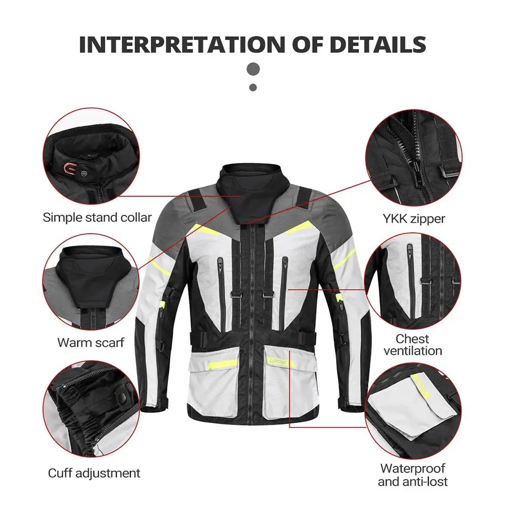 Motorcycle Jacket Pants Suit Autumn Winter Waterproof Cold-Proof Motorbike Riding Moto Jacket Touring Ce Protective Gear 1