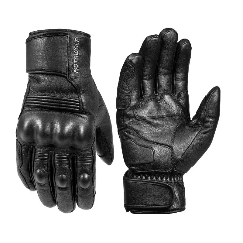 Premium Leather Motorcycle Gloves with Carbon Fiber Knuckle Protection – All-Season Riding Gloves for Street, Off-Road, and Commuting - Image 14